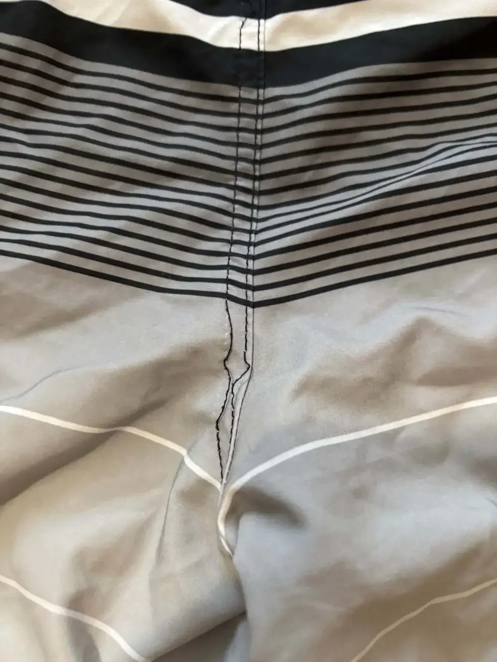 Goodfellow & Co Men's Striped Board Swim Shorts Black Gray White Size 36